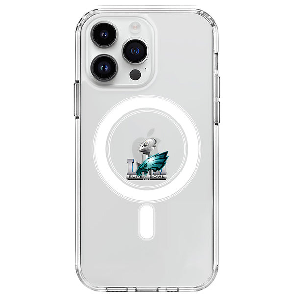 eagles nfl 100 Fan Clear Anti-Shock MagSafe iPhone Case | Philadelphia eagles Champions Fan Transparent Phone Cover for iPhone 15/14/13/12 Pro/Pro Max - All Models