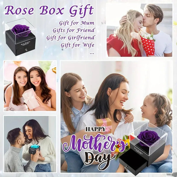 "Mom" Necklace For Moms With Rose Gift Box| Perfect Mother's Day Gift