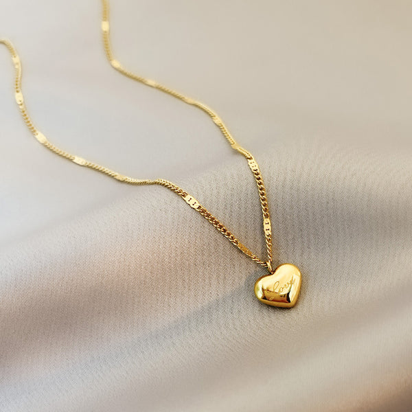 Heart Temperament Gold Plated Stainless Steel Pendant Fashion Necklace Lover Gift