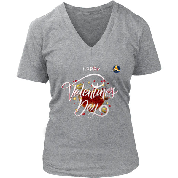 Happy Valentine's Day Shirt V-neck|Valentines Shirts|Gift Gray