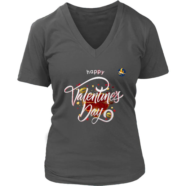 Happy Valentine's Day Shirt V-neck|Valentines Shirts|Gift Charcoal