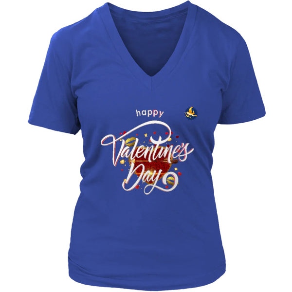 Happy Valentine's Day Shirt V-neck|Valentines Shirts|Gift loyal blue