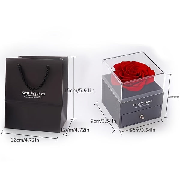 1 Set Heart Necklace Bar With Soap Flower Rose| Couples Gifts| Christmas Gift| Valentine's Day Gift| Home Décor