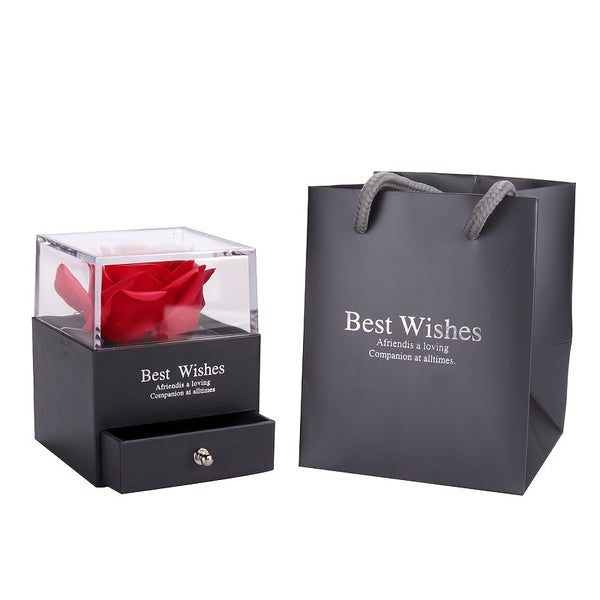 1 Set Heart Necklace Bar With Soap Flower Rose| Couples Gifts| Christmas Gift| Valentine's Day Gift| Home Décor