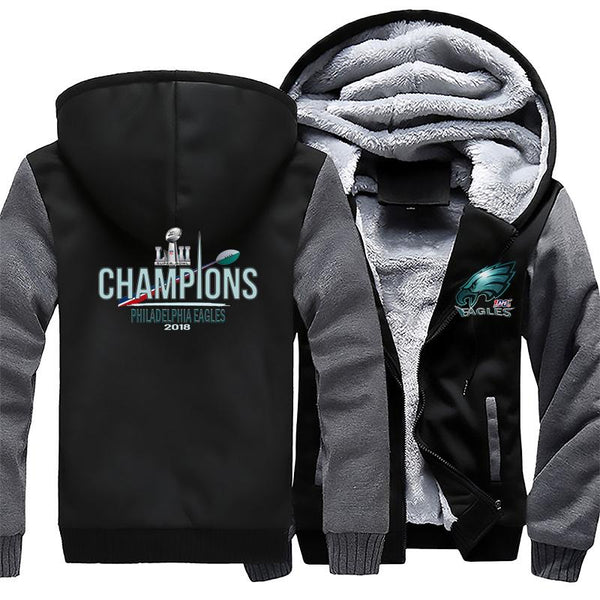 NFL 100 Eagles Fleece Jacket Gray Black