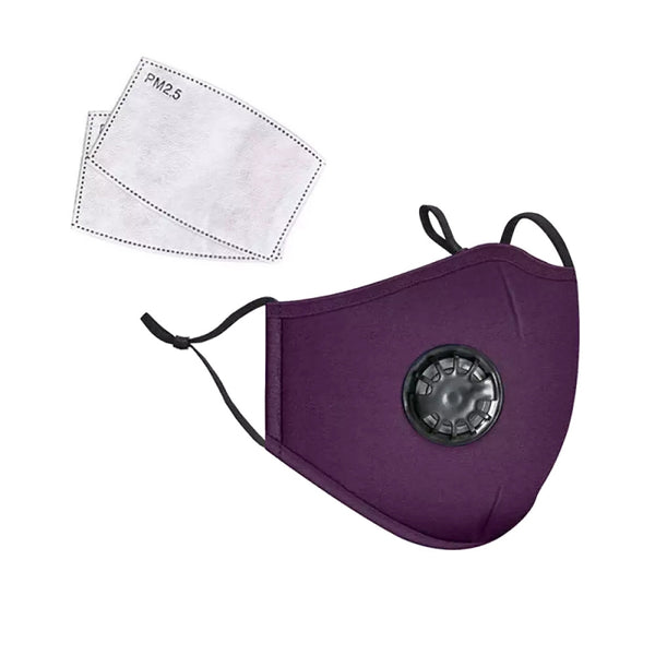 Purple face mask with filter PM2.5 with Valve Ship from USA