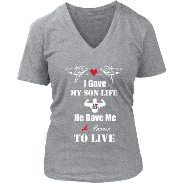 A Reason To Live - Hot Mothers Day Gift Womens V-Neck T-Shirt (8 colors) - District / Heathered Nickel / S