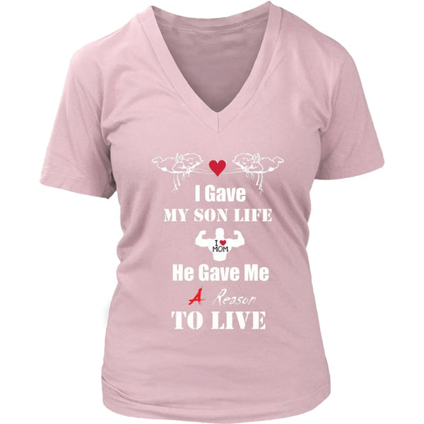 A Reason To Live - Hot Mothers Day Gift Womens V-Neck T-Shirt (8 colors) - District / Pink / S