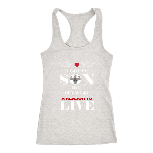 A Reason To Live - Perfect Mothers Day Gift Racer-back Tank (6 Colors) - Next Level Racerback / Heather Grey / XS