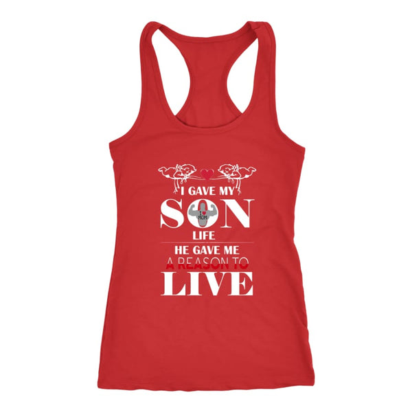 A Reason To Live - Perfect Mothers Day Gift Racer-back Tank (6 Colors) - Next Level Racerback / Red / XS