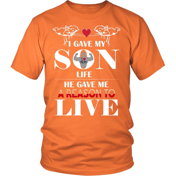 A Reason To Live - Perfect Mothers Day Gift Unisex Shirt (12 Colors) - District / Orange / S