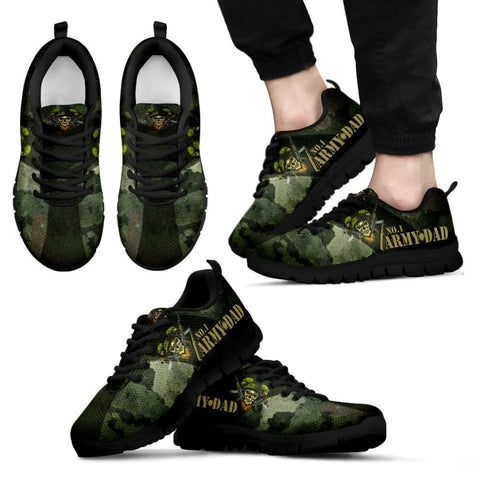 Awesome No. 1 Army Dad Sneakers Fathers Day Gift - Mens - Black - US5 (EU38)