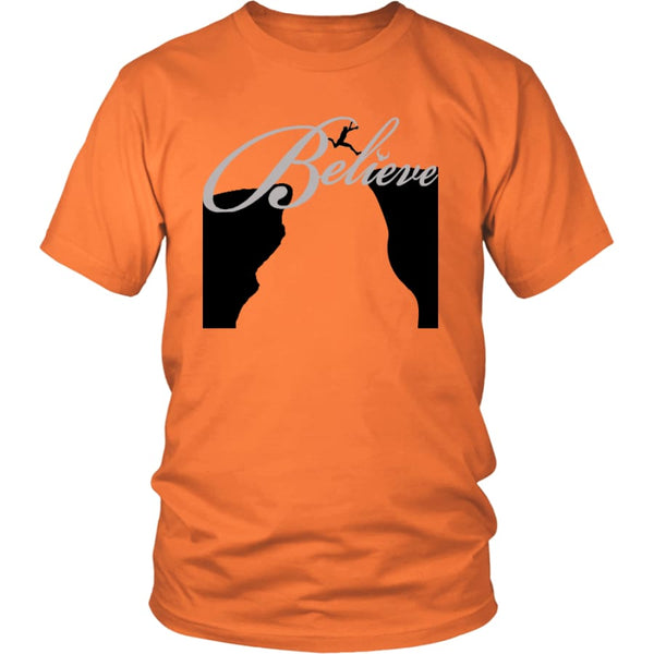 Believe Is A Bridge To Take You There Unisex T-Shirt (12 colors) - District Shirt / Orange / S