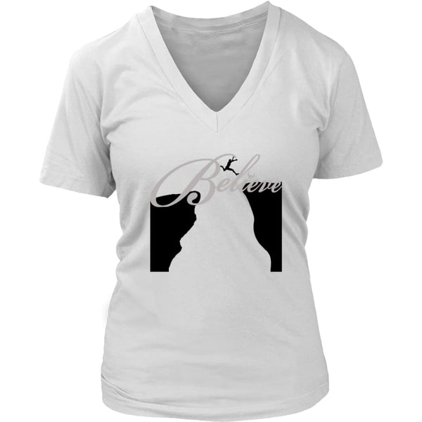 Believe It Then Will Come V-Neck T-shirt (6 colors) - District Womens / White / S
