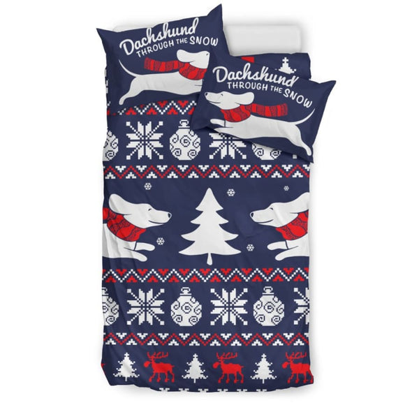 Dachshund Through The Snow Bedding Set - US Twin