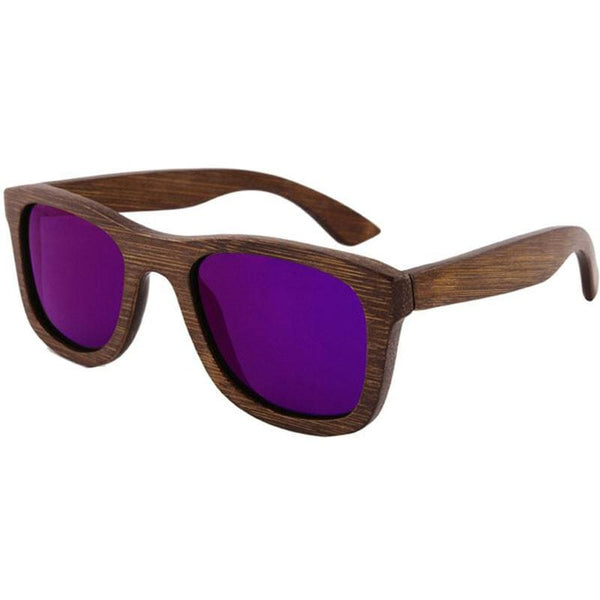 Dark Brown Full Frame Wood Sunglasses Polarized For Men Women(8 colors) - Purple