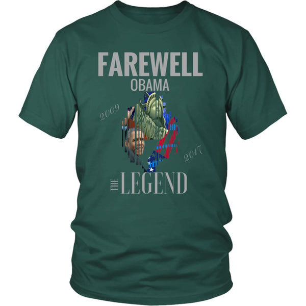 Farewell Obama - The Legend Unisex District Shirt (12 colors) - Dark Green / S
