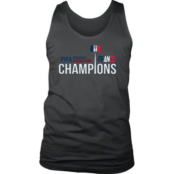 France Mens Tank Top World Cup 2018 Soccer Shirts (6 Colors) - District / Charcoal / S