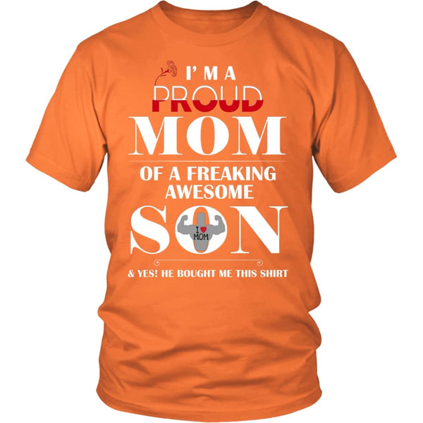 I Am A Proud Mom - Hot Mothers Day Gift Unisex Shirt (12 Colors) - District / Orange / S
