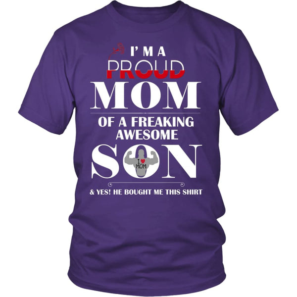 I Am A Proud Mom - Hot Mothers Day Gift Unisex Shirt (12 Colors) - District / Purple / S