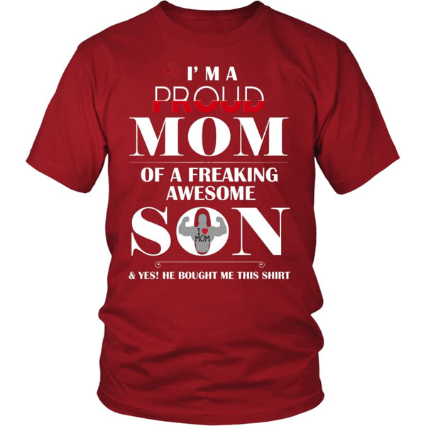 I Am A Proud Mom - Hot Mothers Day Gift Unisex Shirt (12 Colors) - District / Red / S
