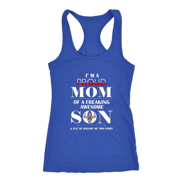 I Am A Proud Mom - Hot Mothers Day Racer-back Tank (6 Colors) - Next Level Racerback / Royal / XS