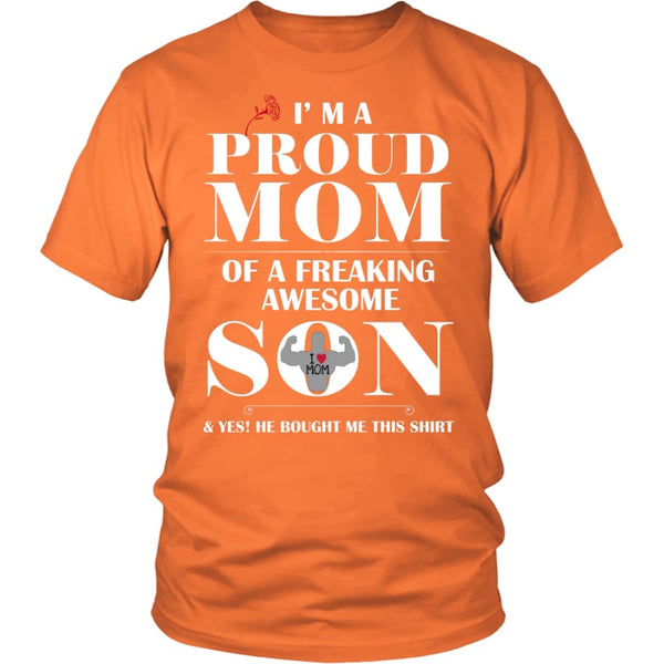 I Am A Proud Mom - Perfect Mothers Day Gift Unisex Shirt (12 Colors) - District / Orange / S