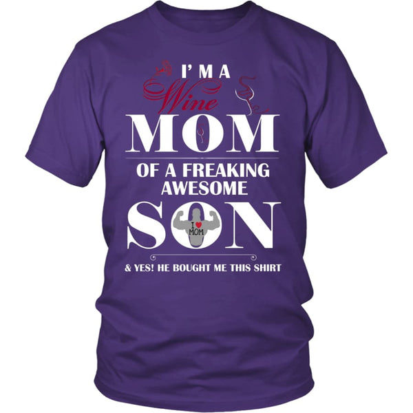 I Am A Wine Mom - Hot Mothers Day Gift Unisex Shirt (12 Colors) - District / Purple / S