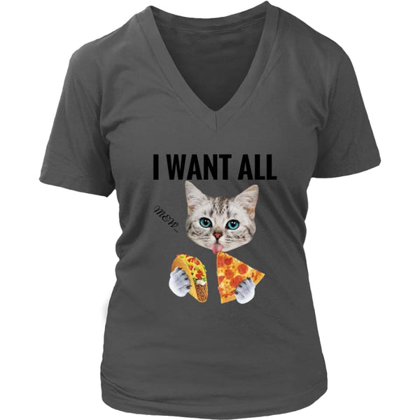 I Want All Women V-Neck T-shirt (6 colors) - District Womens / Charcoal / S