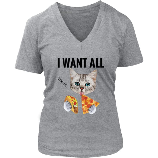 I Want All Women V-Neck T-shirt (6 colors) - District Womens / Grey / S