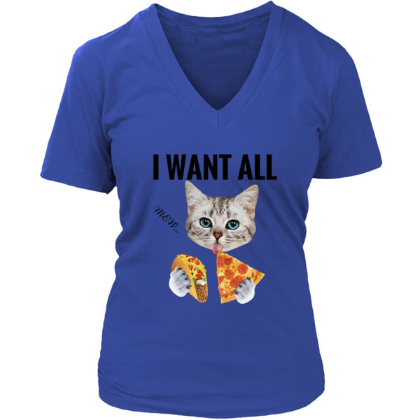 I Want All Women V-Neck T-shirt (6 colors) - District Womens / Royal Blue / S