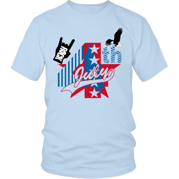 July 4th Rock - Perfect Independent Day Gift Unisex Shirt (13 Colors) - District / Ice Blue / S
