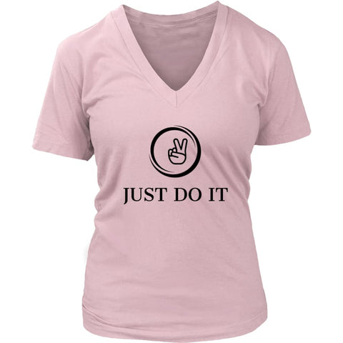Just Do It Women V-Neck T-shirt (6 colors) - District Womens / Pink / S