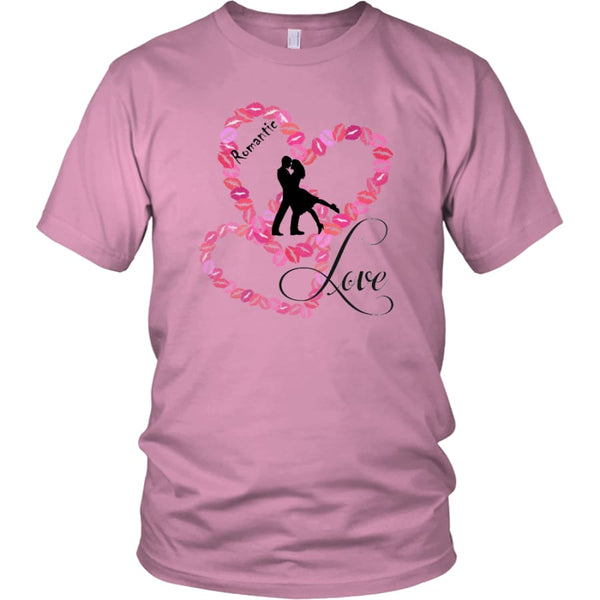 Kissing Heart - Romantic Love District Unisex Shirt (11 colors) - Pink / S