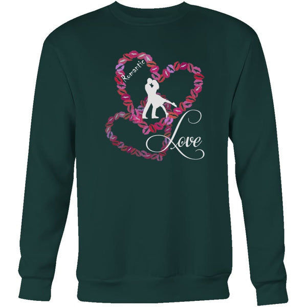 Kissing Heart - Romantic Love Unisex Crewneck Sweatshirt (4 colors) - Dark Green / S