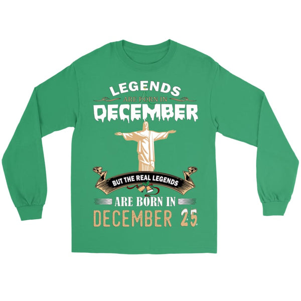 Legend Jesus Born In Christmas Unisex Gildan Long Sleeve Shirt (8 colors) - Tee / Kelly Green / S