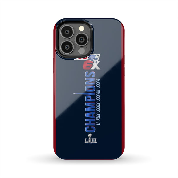 New england patriots Fan 6X champions Tough Phone Case iPhone 13 mini/Pro/Pro Max/12/11/Galaxy All Models