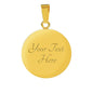 Luxury Bracelet To My Wife Handcrafted Can Be Engraved Any TEXT (Silver/Gold) - Circle Pendant Gold Bangle / Yes