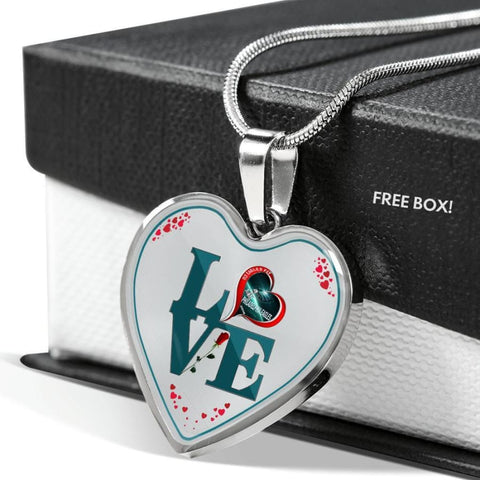 Luxury I Love Philadelphia Eagles Necklace Handcrafted Can Be Engraved Any TEXT (Stainless/Gold)