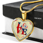 Luxury Love New England Patriots Necklace Handcrafted Can Be Engraved Any TEXT (Stainless/Gold)