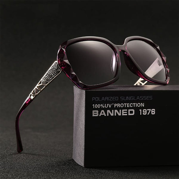 Luxury Women Polarized Oversized Sunglasses - red