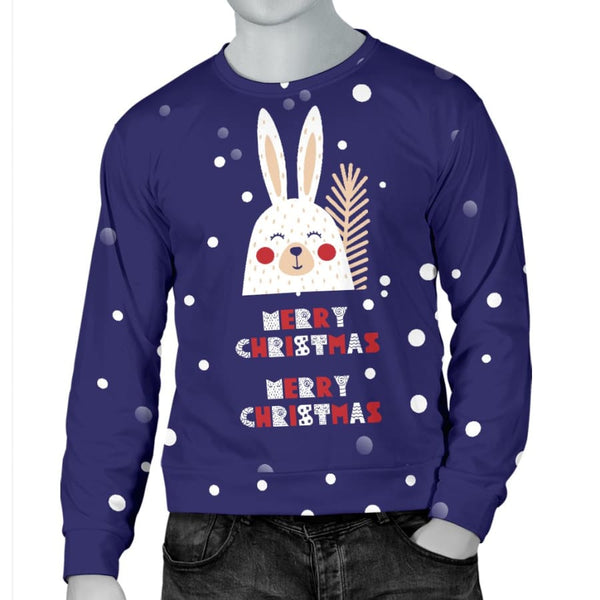 Merry Christmas Bunny Mens Sweater