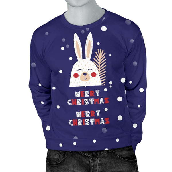 Merry Christmas Bunny Mens Sweater