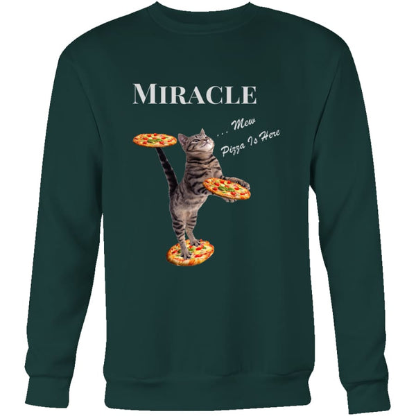 Miracle Cat Unisex Crewneck Sweatshirt (4 colors) - Dark Green / S