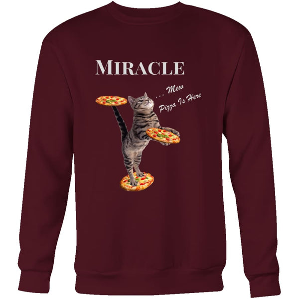 Miracle Cat Unisex Crewneck Sweatshirt (4 colors) - Maroon / S