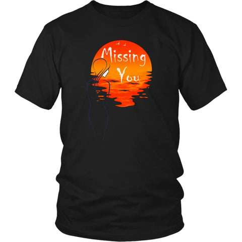 Missing You Always From My Heart - Awesome Valentines Day Gift T-shirt (12 colors) - District Unisex Shirt / Black / S