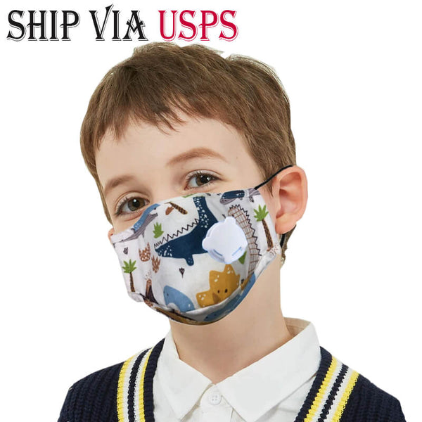 Ship from USA Kids Mask with Filter & Valve| 5-Layer PM2.5 Activated Carbon Filter Face Mask