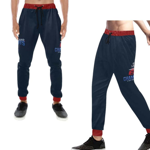 New England Patriots 6x Champs Mens Casual Sweatpants Navy Blue Red Jogger Pants - Unisex (Model L11) / XS