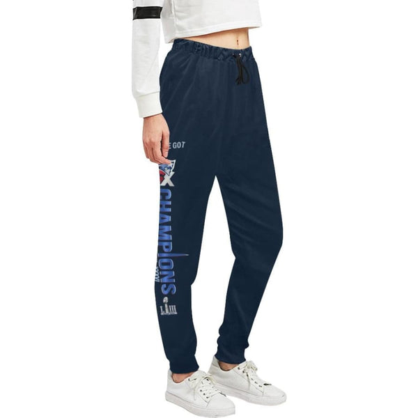 New England Patriots 6x Champs Womens Casual Sweatpants Navy Blue |SB LIII Jogger Pants