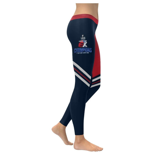 New England Patriots Leggings Colorblock Stripe| 6x Champs Yoga Pants